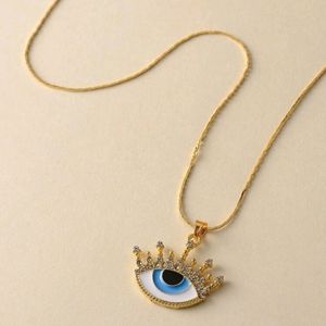 Rhinestone Eye Pendant Necklace